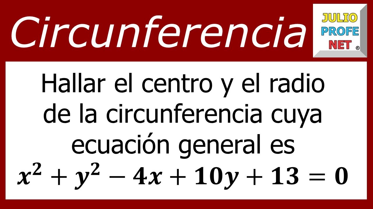 Ejercicio 1 De Circunferencia Youtube