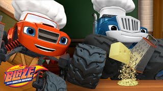 Wrecking Ball Blaze Smashes TACOS from a Blasting Robot w/ Family  | Blaze and the Monster Machines
