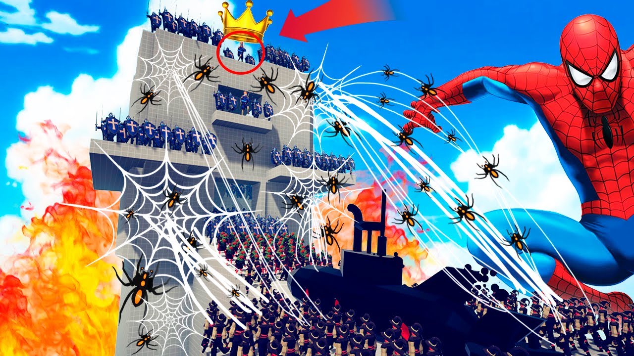 LAS ARAÑAS CONQUISTAN LA TORRE DEL REY | TOTALLY ACCURATE BATTLE SIMULATOR