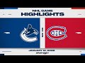 NHL Highlights | Canucks vs. Canadiens - January 12, 2025