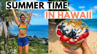 A WEEK IN HAWAII | healthy food, surfing, workouts & shark diving on the North Shore