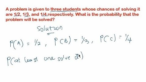 A problem is given to three students. What is the probability that the problem will be solved?