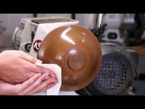 Polishing a bowl