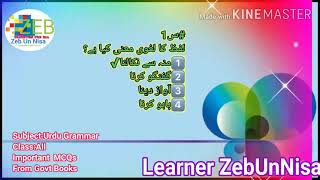 Urdu Grammar All Important Mcqs Fullgrammar Zeb Education For All