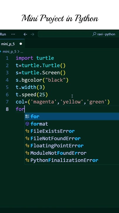 5)Mini Project in Python #Shorts 40 Seconds #learncodehub-R #viralvideo ...