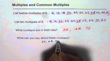 Multiple and Common Multiples of 6 and 8
