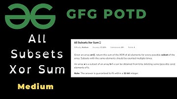 All Subsets Xor Sum | GFG POTD | C++