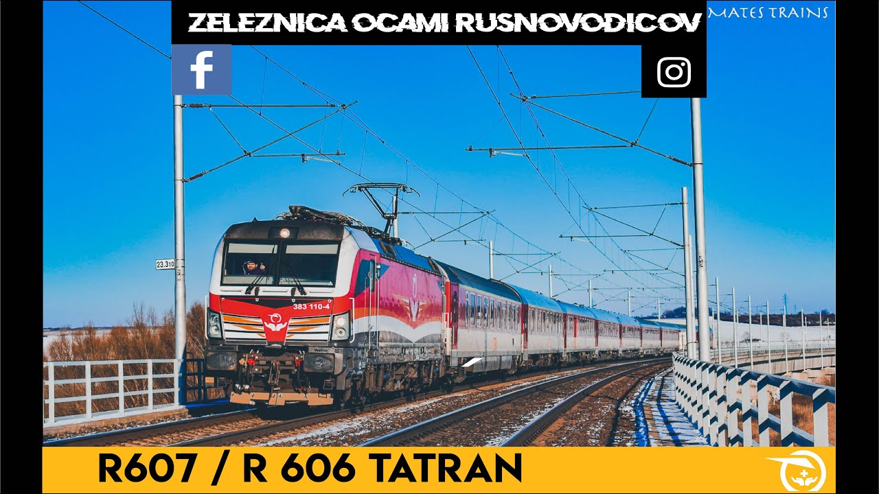 Pohľad rušňovodiča | R 607/606 | Bratislava - Trenčín - Leopoldov | 350 007/383 110  | Tatran do TN!