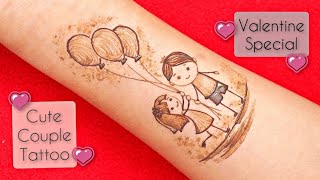 Cute couple tattoo design || Valentine day special mehndi design 2022 || Mehndi Creations