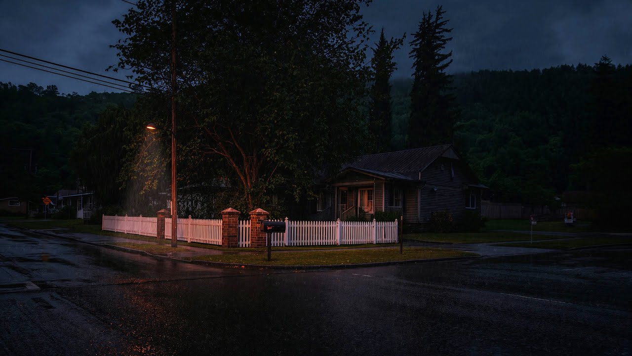 Sleep Well To The Sound Of Light Rain On A Deserted Road At Midnight