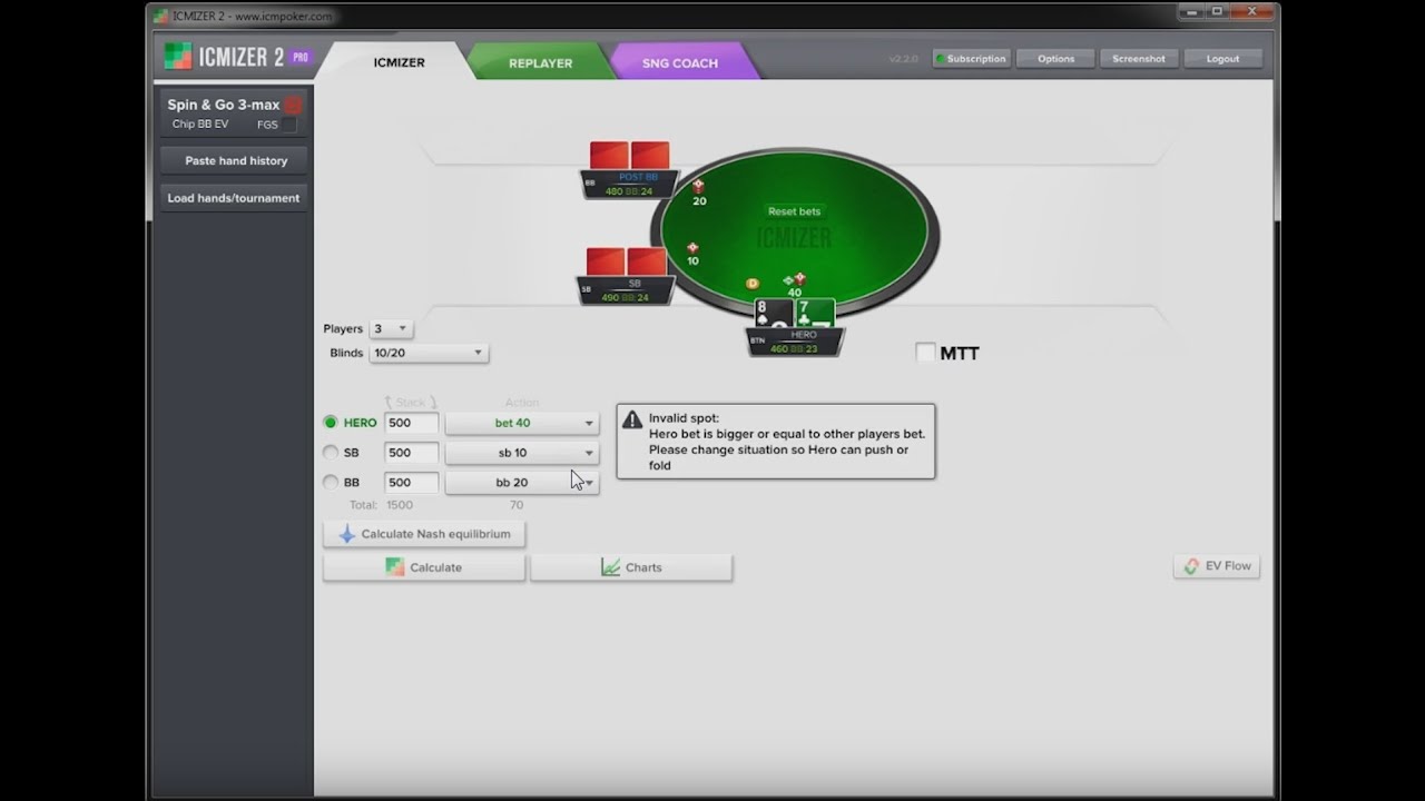 Learning Spin & Go strategy with ICMIZER 2