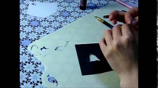 切り絵に色をつける方法①