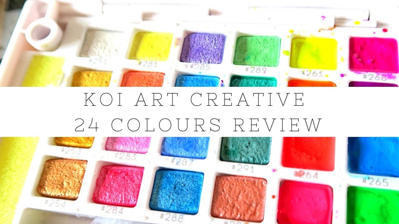 Koi Creative Art Colours 24 Set First Impressions & Swatches - Youtube