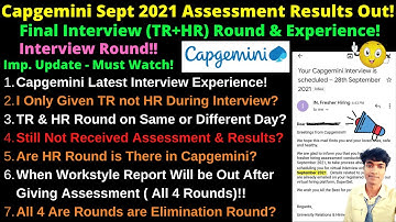 🔴Capgemini Sept 2021 Hiring Assessment Results Are Out! Final Interview (TR+HR) Round & Experience🔥🔥