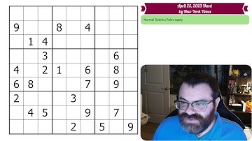 NYT Hard Sudoku April 25, 2023 - Walkthrough Solve