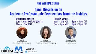 MSB Webinar: Panel Discussion on Academic Professor Job: Perspectives from the Insiders