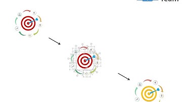 target board with arrow and cycle of icons flat powerpoint design