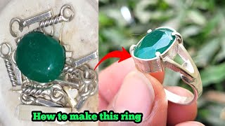 How to make silver emerald ring ! jewelry making rings