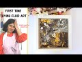 Trying fluid art  paint pouring art for first time i realtime art with me khatta meetha experience