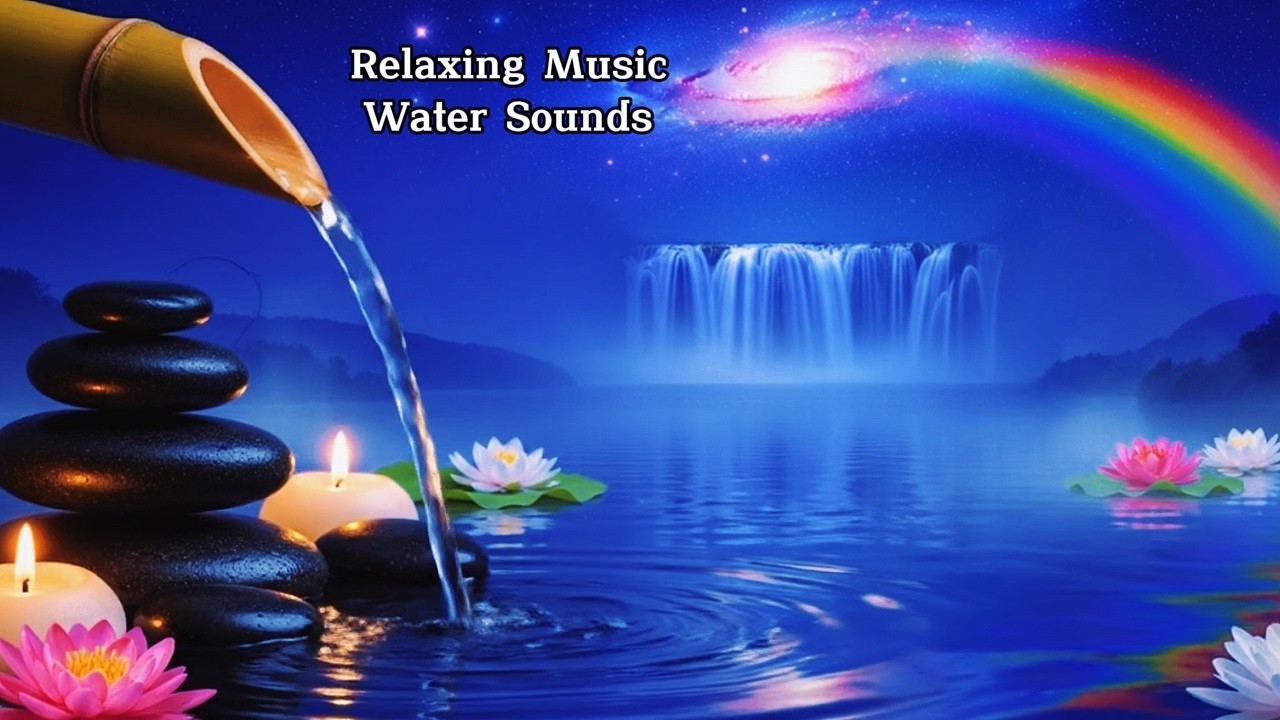Flowing Water & Soft Music for Deep Meditation & Healing
