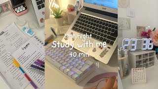late night study with me  rain + lofi, keyboard sounds, progress bar, note taking etc.