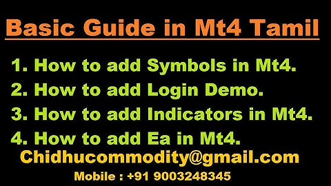 MT4 Guide In India For Mcx Nse Tamil Version