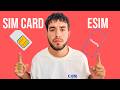 Cual es la DIFERENCIA entre una eSIM (Virtual) o SIM Card Chip (Fisico) para viajar [2026]