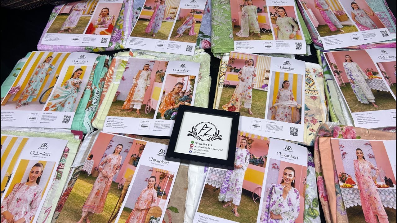 Brenish chikankari suits at AZ Textiles By Zoya Syed in live