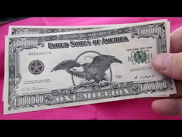 One Million Dollar bill - USA novelty banknotes - Leftover Currency