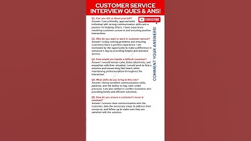 Customer Service Interview Questions and Answers | Customer Support Interview Questions and Answers