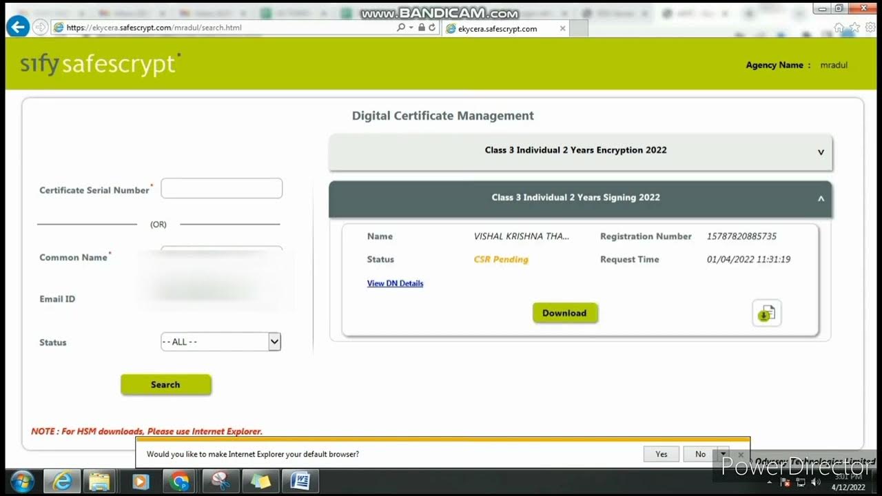 NEW SIFY DIGITAL SIGNATURE CERTIFICATE DOWNLOADING PROCEDURE YouTube