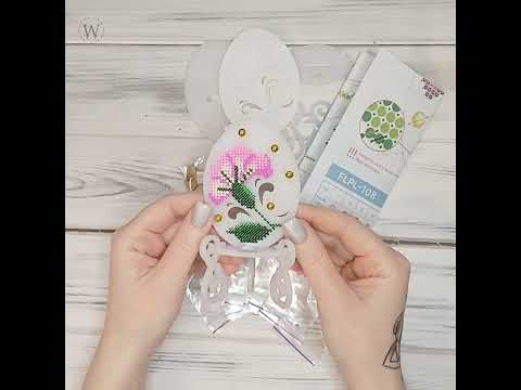 FLPL-108 Набір для вишивання бісером великодньої фігурки на пластиковій основі, видео 1