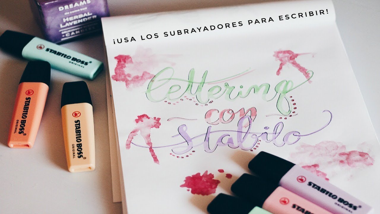 LETTERING CON SUBRAYADORES · stabilo pastel