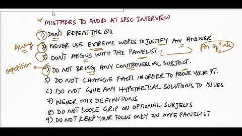 WHAT TO AVOID AT SPSC INTERVIEWS:PART 1