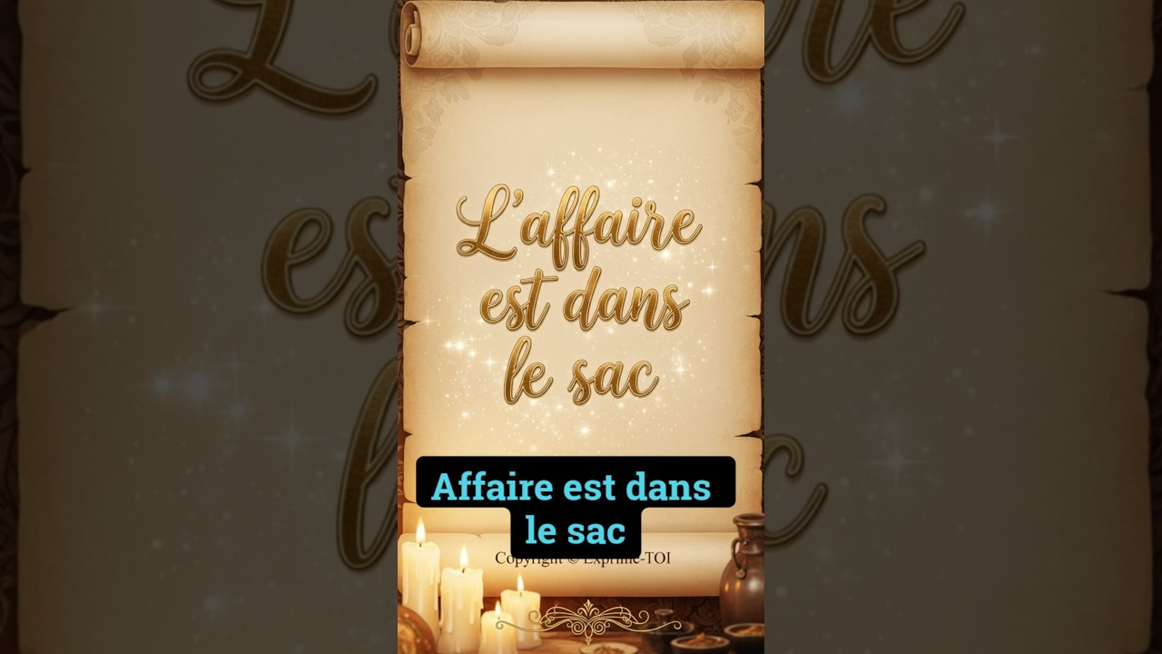 L'AFFAIRE EST DANS LE SAC" : Origine Fascinante de cette Expression Française ! 🇫🇷