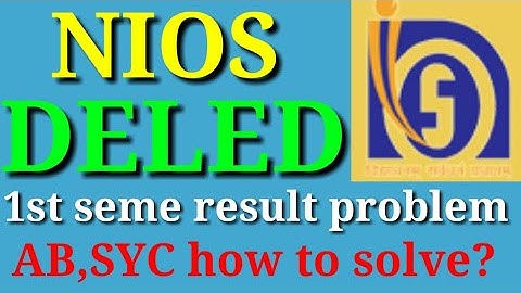 Nios d el ed 1st semester result problem AB,SYC how to solve?