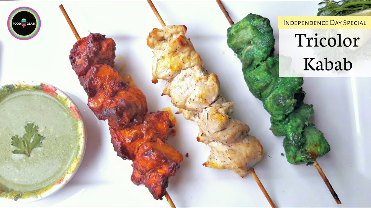 Chicken kebab recipe | Tricolor Kebab | Independence day special | 3 ...