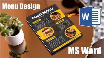 Menu Card Design in Microsoft Word | MS Word Design Menu for Printable | A5 Size Menu Design in Word