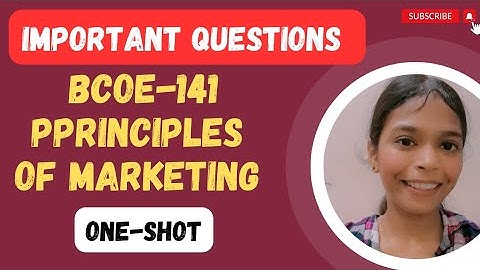 BCOE-141 Principles of marketing | One Shot| Important topics #bcoe141 #principlesofmarketing #ignou