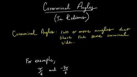 Coterminal Angles in Radians