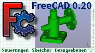 FreeCAD 0.20 NEU | komplexeres Bauteil | Bezugsebenen