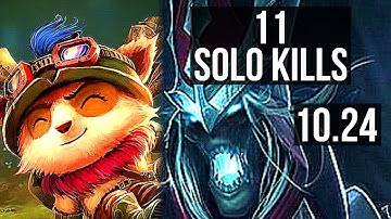 TEEMO vs KARTHUS (TOP) | 11 solo kills, 2400+ games, 2.0M mastery | EUW Diamond | v10.24
