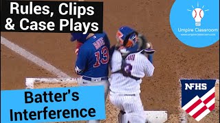 Batter's Interference - Rules, Clips, and Case Plays