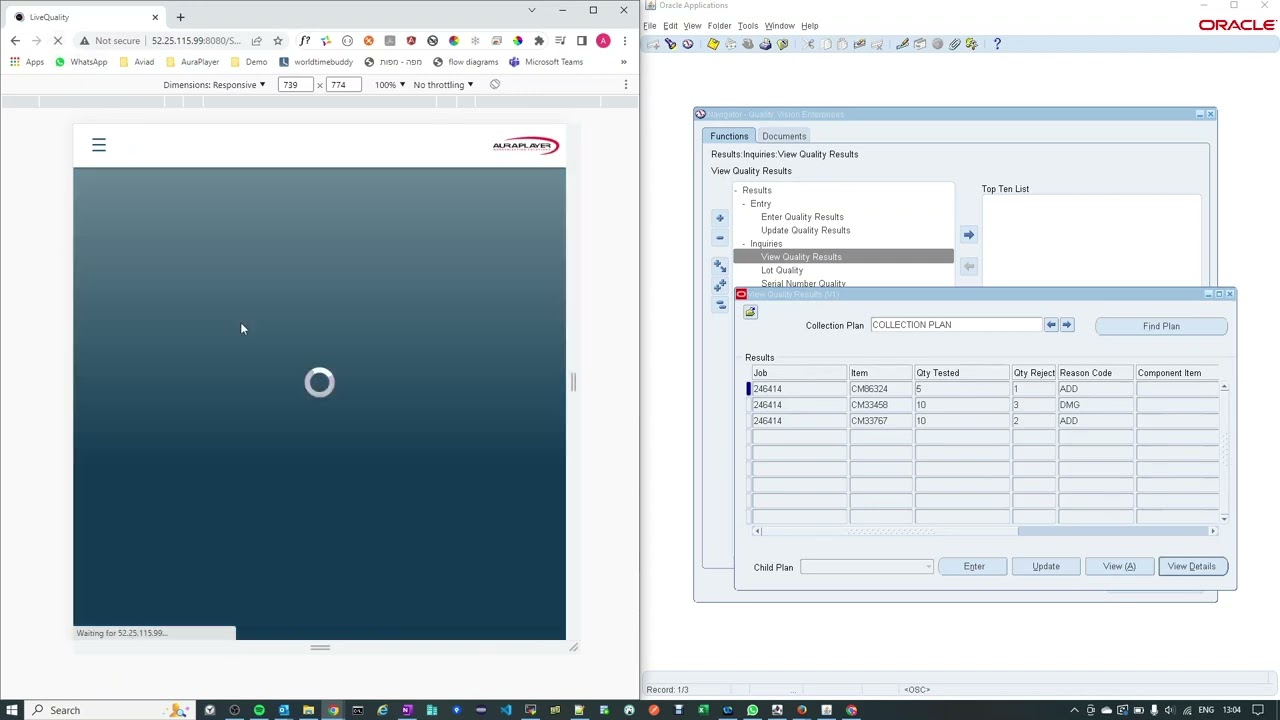 Mobile Oracle Quality Module - EBS to mobile