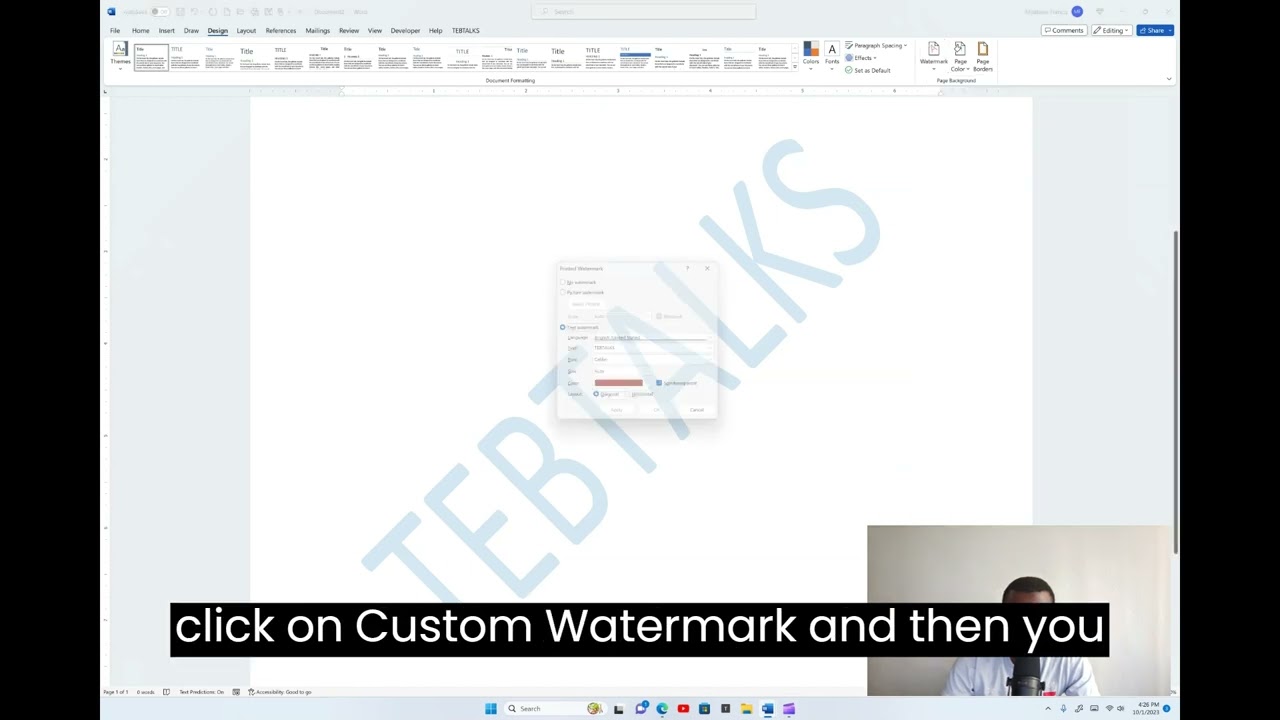 How to put watermark into Microsoft word documents