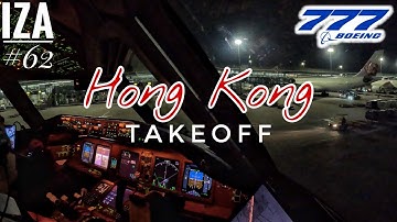 B777 HKG 🇭🇰 Hong Kong | TAKEOFF 07R | 4K Cockpit View | ATC & Crew Communications