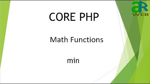 #15 - min in PHP || PHP Math Functions