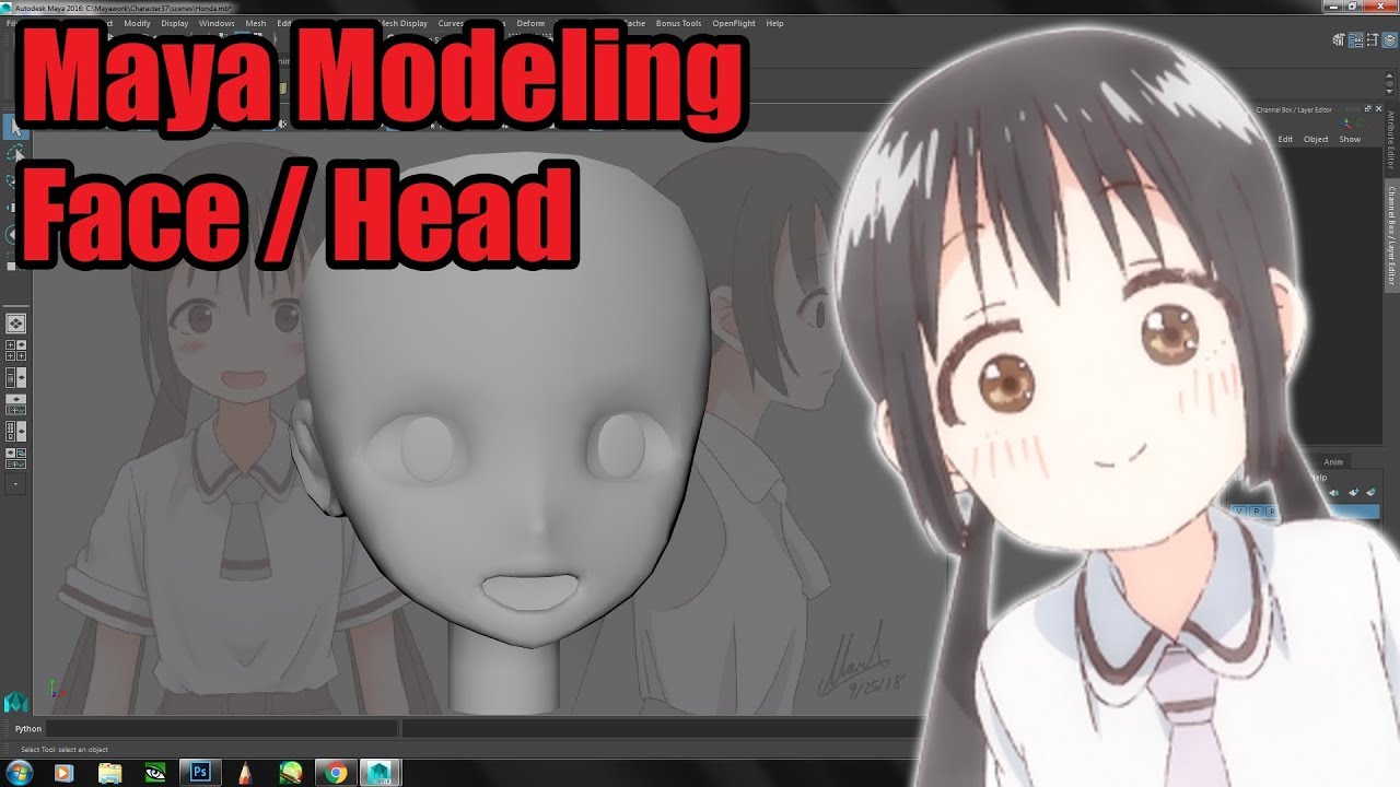 Maya Face Head modeling - YouTube