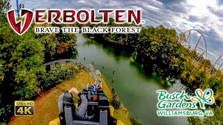 Verbolten Roller Coaster On Ride Front and Back 4K POV Busch Gardens Williamsburg 2021 10 24