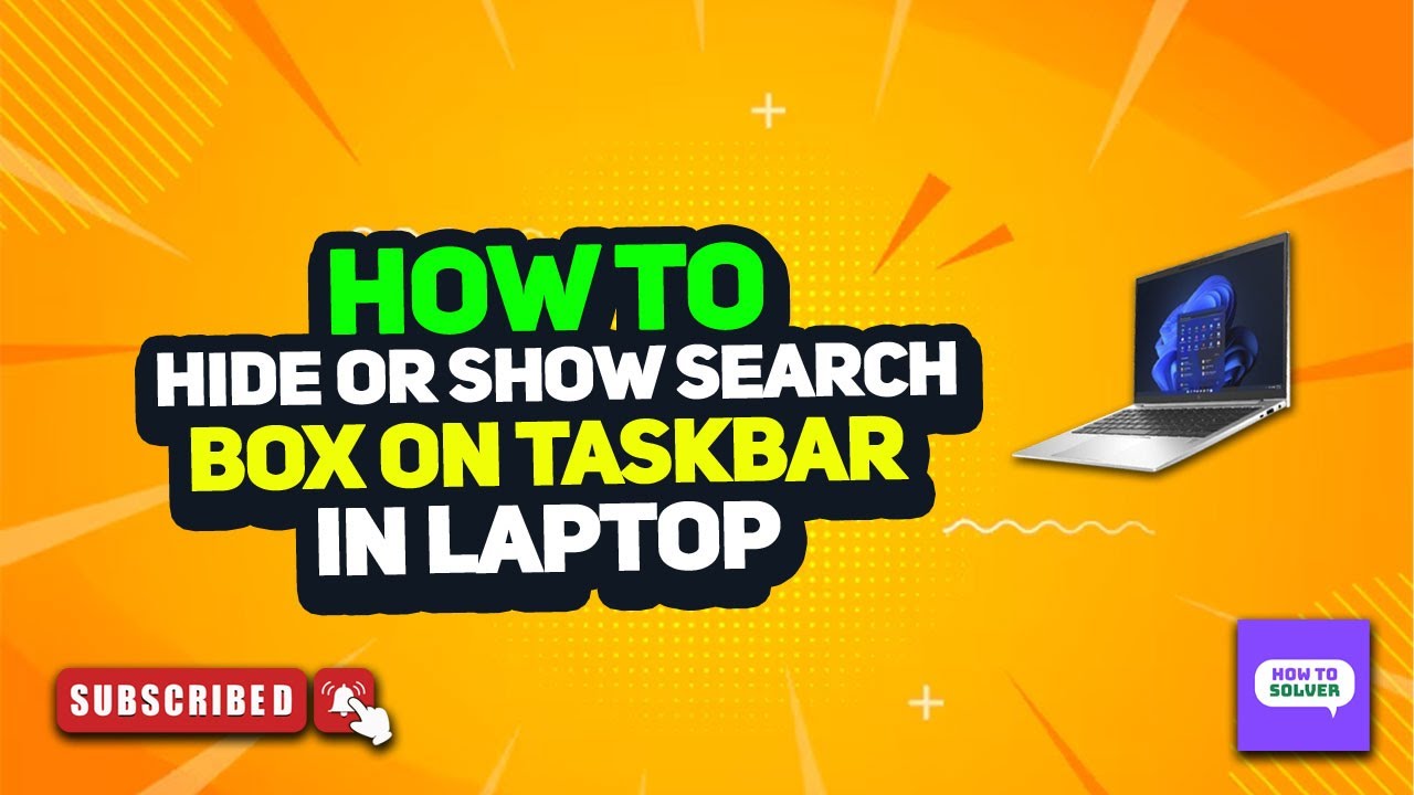How to Hide or Show Search Box on Taskbar in Laptop 2025 - YouTube